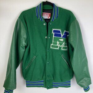 Montwood Highschool Letterman Varsity Jacket Green Wool Mens Size Medium